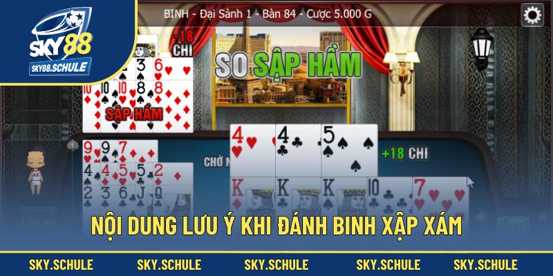 Nội dung lưu ý khi đánh binh xập xám